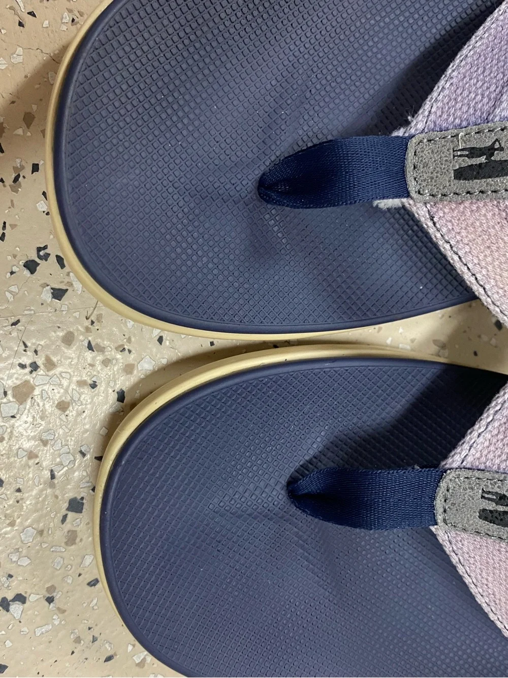 johnnie-O Men’s 11 Navy and Dusk Light Purple Flip-Flops